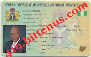 AUSTEN OBIGWE NATIONAL ID CARD